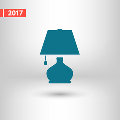lamp icon, vector illustration. Flat design style 