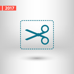 Scissors icon, vector illustration. Flat design style