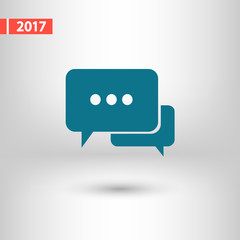 Naklejka premium Speech bubbles icon. vector illustration with soft shadow on a g