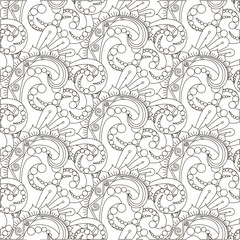 Seamless monochrome floral pattern stock vector illustration