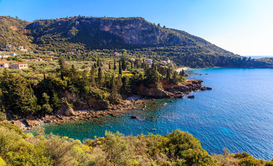 Sea in Kardamyli village in Messenia, Peloponnese, Europe