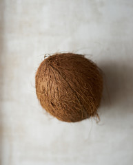 organic coconut on white background top view 
