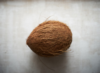 healthy organic coconut on white background top view 