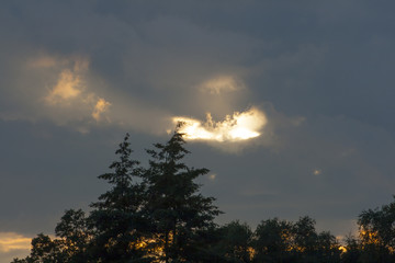 Sun is coming through