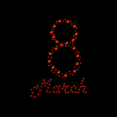 Women day background, eight hearts