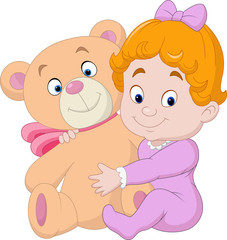 Little baby with teddy bear