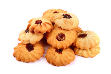 Bunch of custard cookies with jam - Powered by Adobe