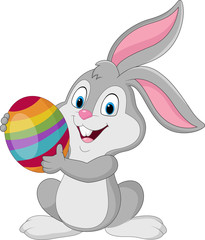 Fototapeta premium Cute rabbit with Easter egg