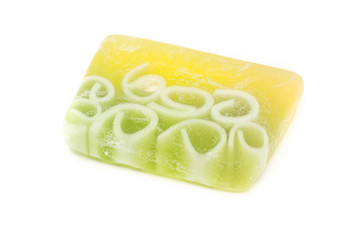 Handmade green natural soap bar