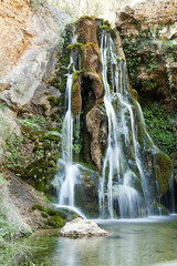 Waterfall in Bogarra, called Batan of Bogarra in the province of Albacete, Spain. - 135982453