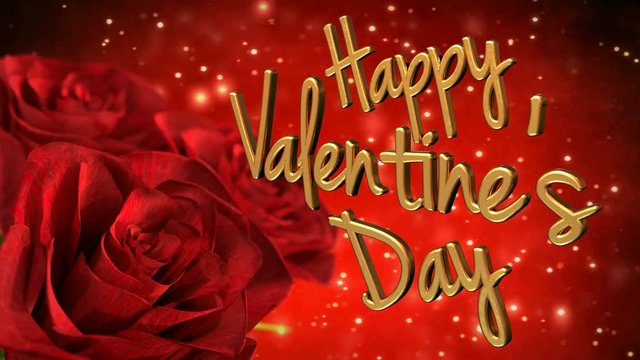 Happy valentines day theme with red roses. 3D render loop