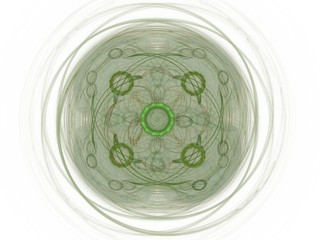 3D rendering with green abstract fractal pattern