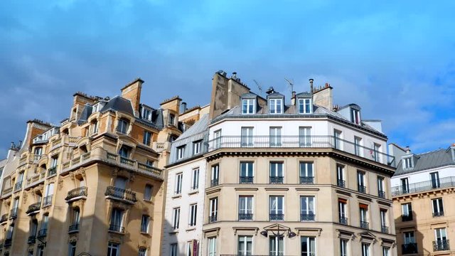4K Europe City Architecture Windows and French Balcony Paris Classic Buildings