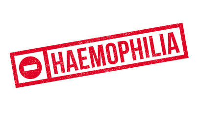 Haemophilia rubber stamp. Grunge design with dust scratches. Effects can be easily removed for a clean, crisp look. Color is easily changed.