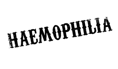 Haemophilia rubber stamp. Grunge design with dust scratches. Effects can be easily removed for a clean, crisp look. Color is easily changed.