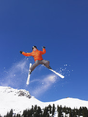 Skier jumping accident