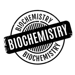 Biochemistry rubber stamp. Grunge design with dust scratches. Effects can be easily removed for a clean, crisp look. Color is easily changed.
