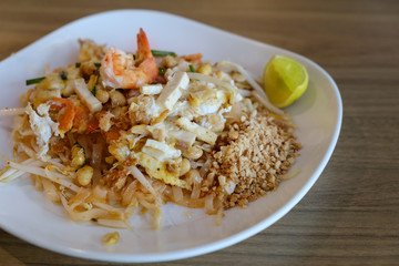 Pad thai noodle , Stir fry noodles in thai food style, healthy concept