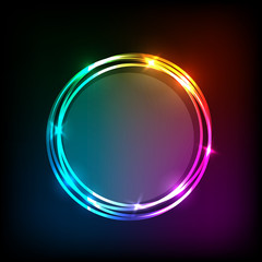 Circles banner on colorful abstract background