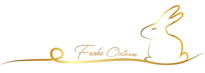 Kalligrafie Signet mit goldenen Osterhase
