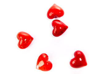 glass red heart background isolated