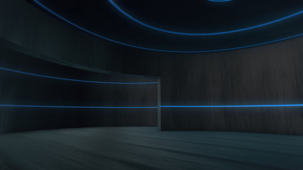 empty room with light glow,abstract space.3D rendering 