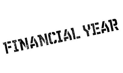 Financial Year rubber stamp. Grunge design with dust scratches. Effects can be easily removed for a clean, crisp look. Color is easily changed.