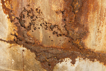  abstraction from rusty metal and damage paint as a background texture 