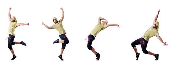 Muscular dancer isolated on white