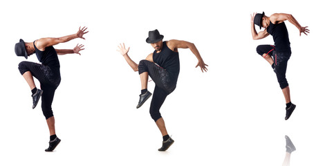 Muscular dancer isolated on white