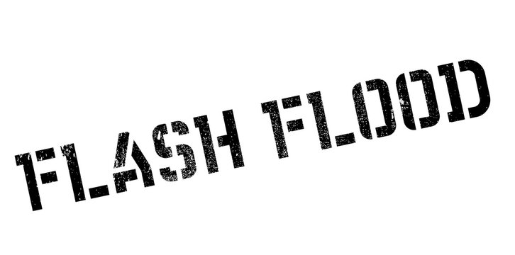 Flash Flood rubber stamp. Grunge design with dust scratches. Effects can be easily removed for a clean, crisp look. Color is easily changed.