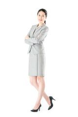 beautiful confident asian business woman cross arm standing