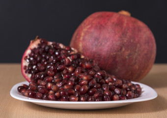Seeds of ripe pomegranate fruit