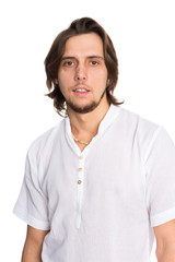 Nice young man with long hair