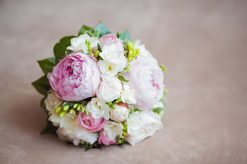 Close up of beautiful wedding bouquet