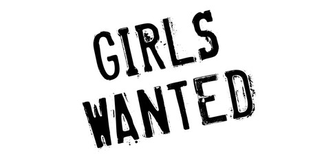 Girls Wanted rubber stamp. Grunge design with dust scratches. Effects can be easily removed for a clean, crisp look. Color is easily changed.