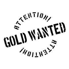 Gold Wanted rubber stamp. Grunge design with dust scratches. Effects can be easily removed for a clean, crisp look. Color is easily changed.