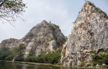 Fototapeta na wymiar Stone Park. The site of the adventure park in Ratchaburi province Thailand.