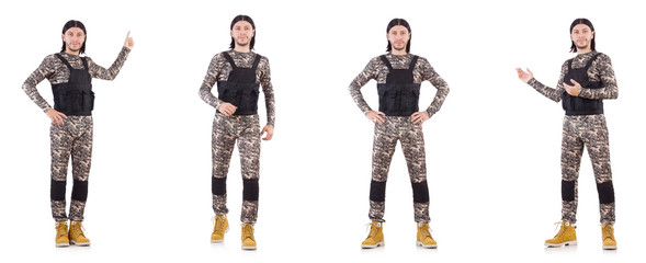 Soldier isolated on the white background