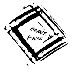 Grunge vector frame. Ink dry brush background. Hand drawn texture. Vector illustration.