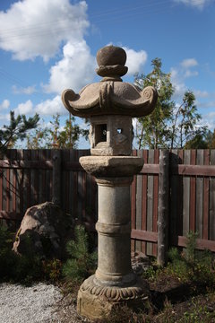 Japanese garden, lantern. Stones
