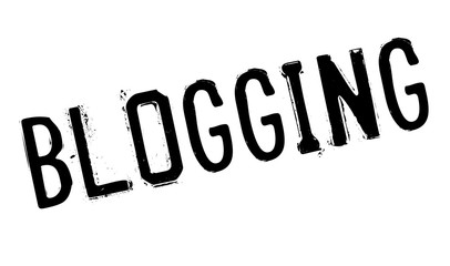 Blogging rubber stamp. Grunge design with dust scratches. Effects can be easily removed for a clean, crisp look. Color is easily changed.