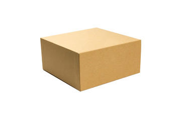 isolated cardboard box on white background