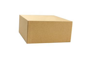isolated cardboard box on white background