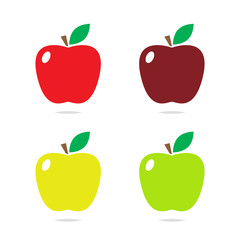 Set of apples icon vector