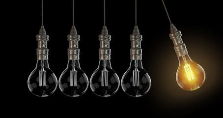 Light bulb lamps. 3D rendering