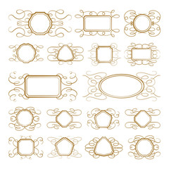Vector calligraphy frames set