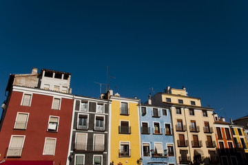 Fototapeta na wymiar Colorful Buildings in Main Square - Cuenca - Spain