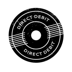 Direct Debit rubber stamp. Grunge design with dust scratches. Effects can be easily removed for a clean, crisp look. Color is easily changed.