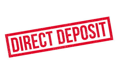 Direct Deposit rubber stamp. Grunge design with dust scratches. Effects can be easily removed for a clean, crisp look. Color is easily changed.